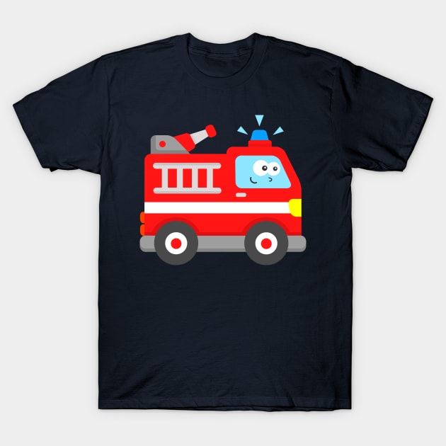 Kids Fire Engine Firefighter Truck Toddler Boy Girl T-Shirt by samshirts